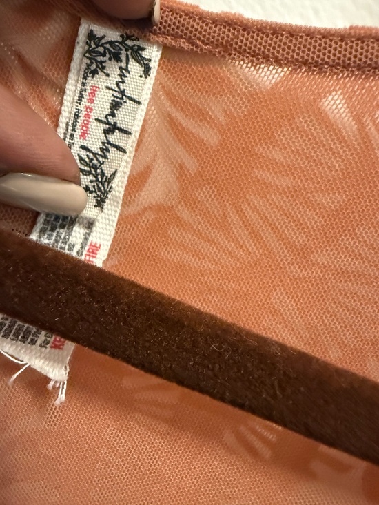 Free People Velvet Burnout Bodysuit – Rust Orange – Size Large - Picture 3 of 8